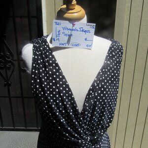 #321  NEW WOMEN'S CLASSIC POLKA DOT DRESS BY LAUREN  (SIZE 14)